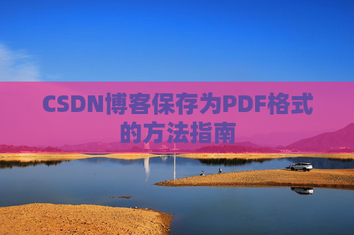 CSDN博客保存为PDF格式的方法指南